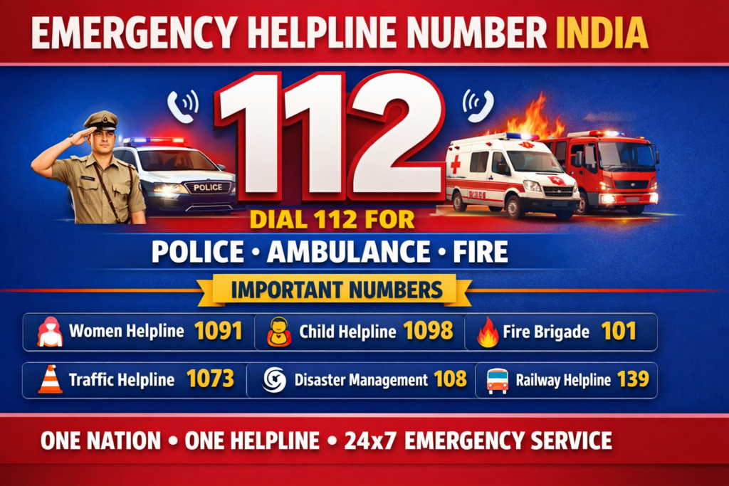 Emergency Helpline Number India: 112, Police, Ambulance & All Important Numbers List