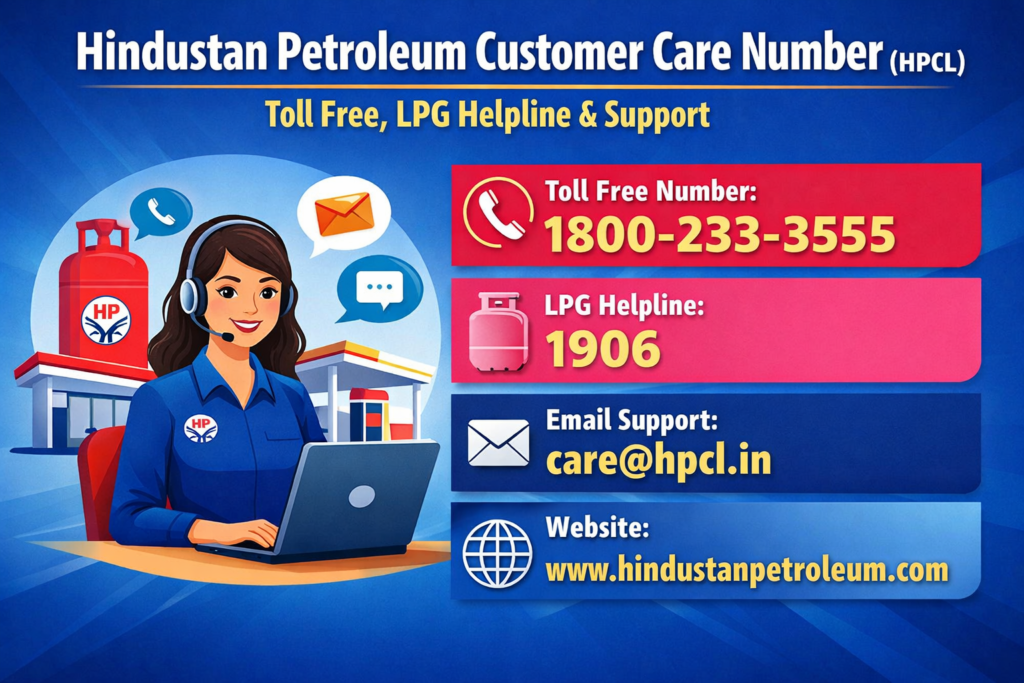 Hindustan Petroleum Customer Care Number (HPCL) – Toll Free, LPG Helpline & Support