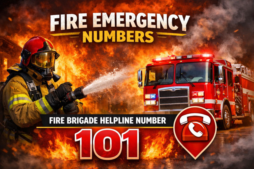 Fire Brigade Helpline Number 101 in India | State-Wise Fire Emergency Numbers